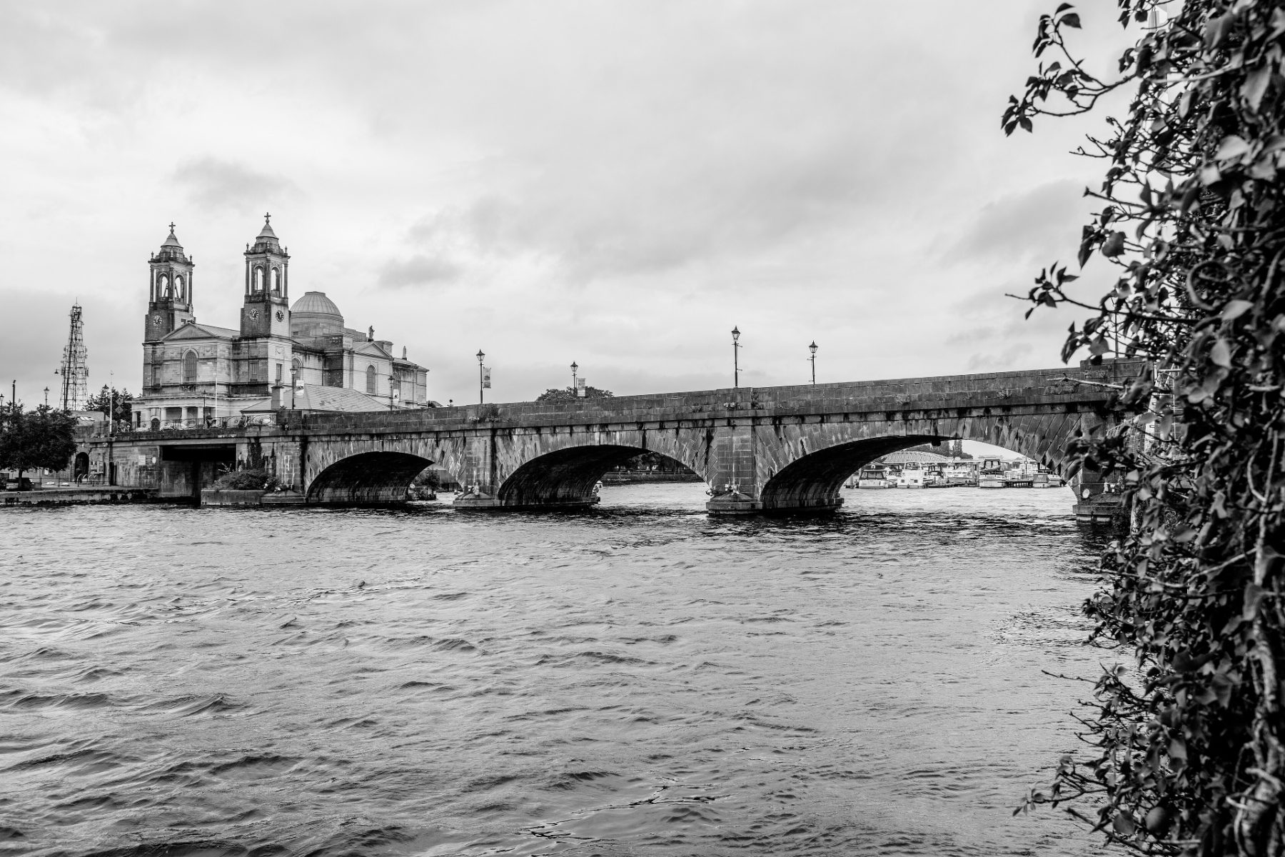 Athlone town bridge and the Church of Saints Peter and Paul