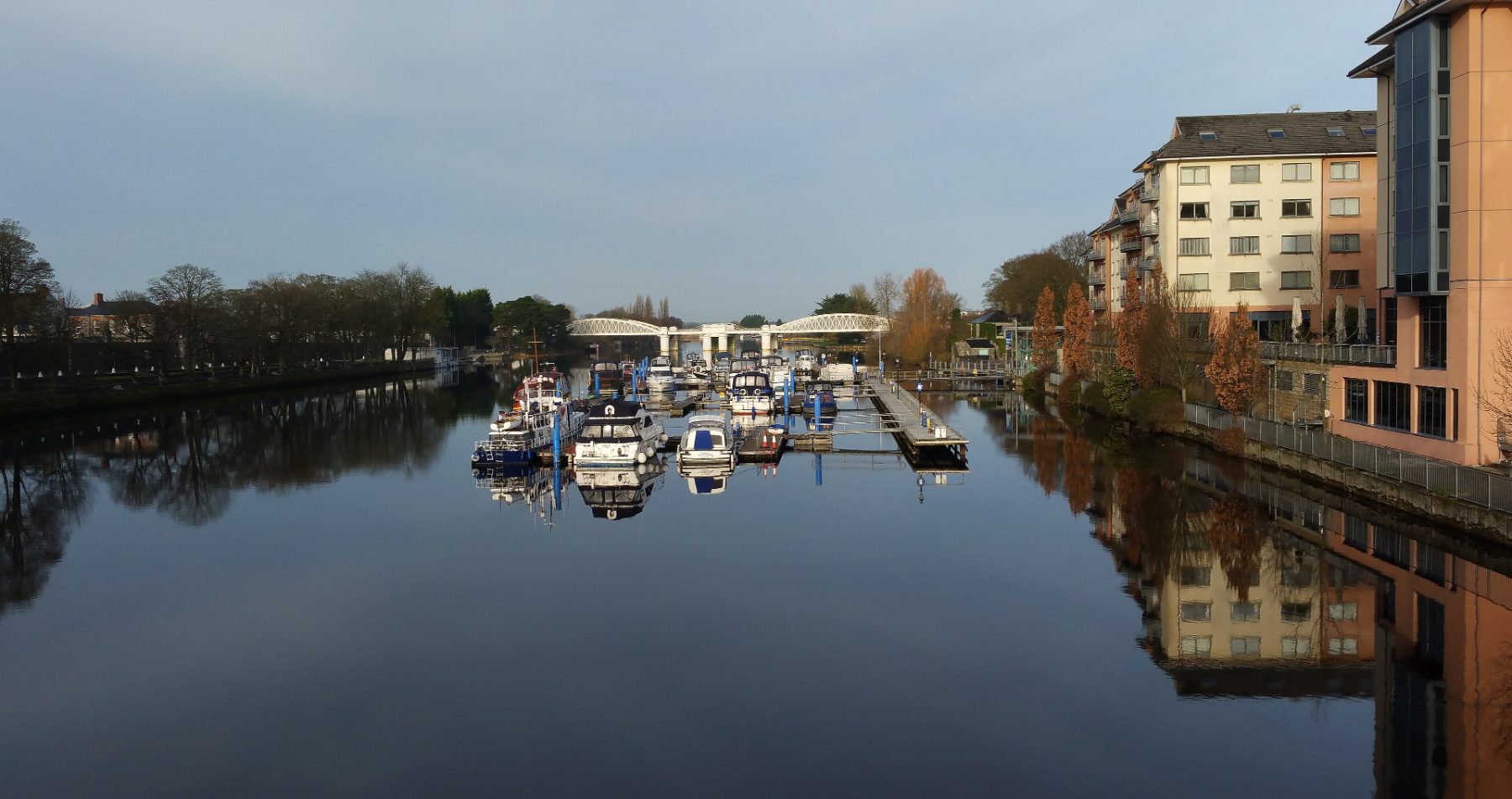 The River Shannon and moorings in Athlone town
