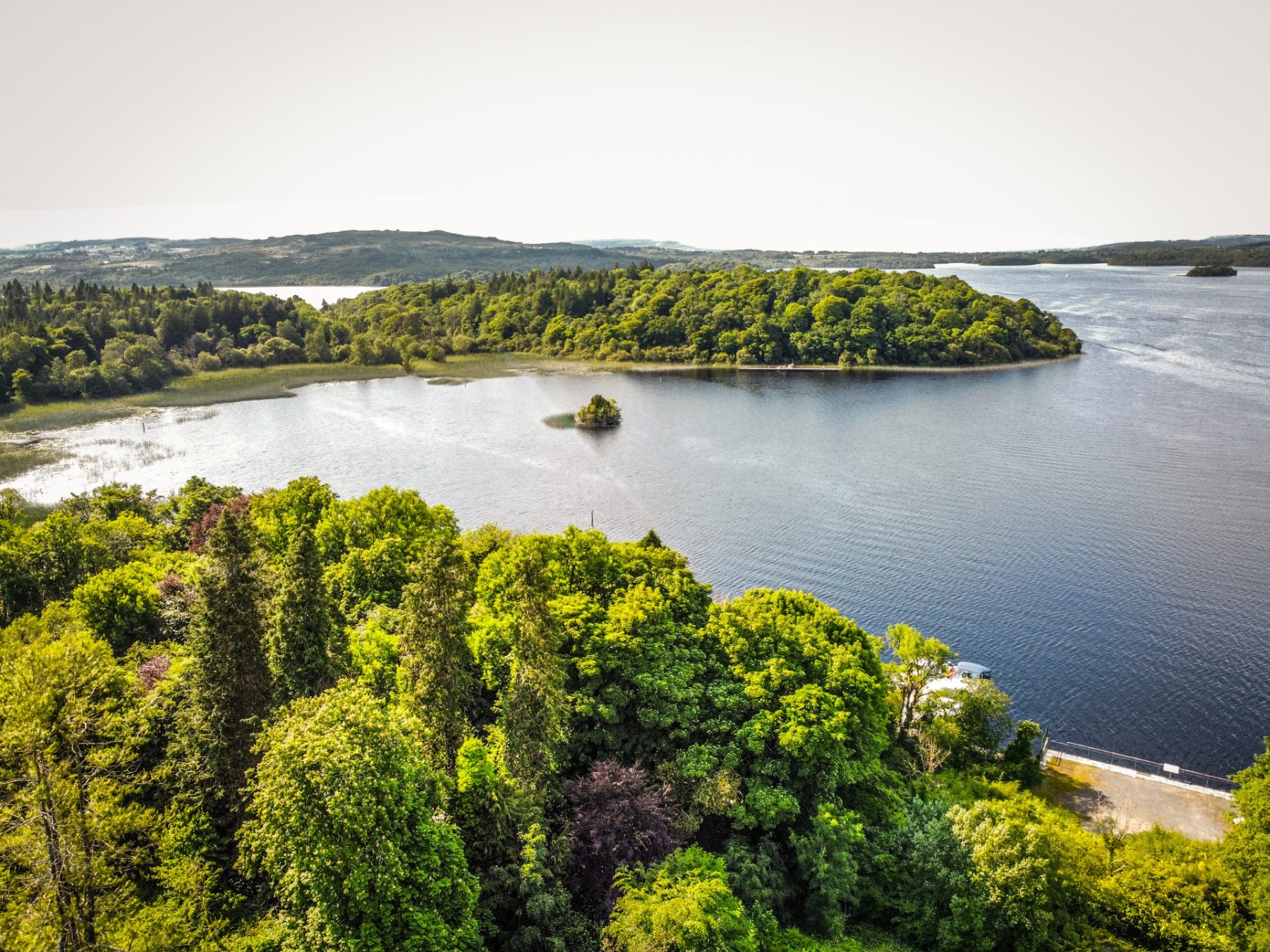 Lough Key and Lough Key Forest Park from above, near Boyle
